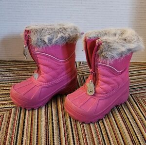 Polaris Kids Pink Winter Boots with Faux Fur Cup Size 6